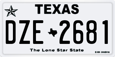 TX license plate DZE2681