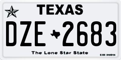 TX license plate DZE2683