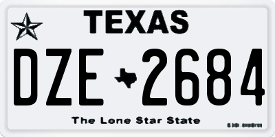 TX license plate DZE2684
