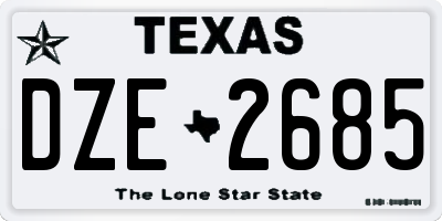 TX license plate DZE2685