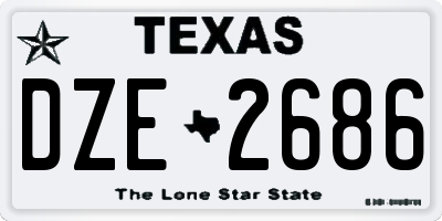 TX license plate DZE2686