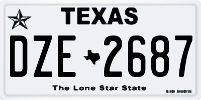 TX license plate DZE2687