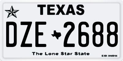 TX license plate DZE2688