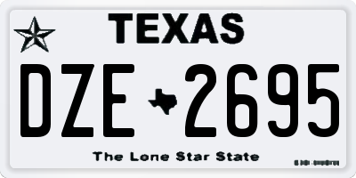 TX license plate DZE2695