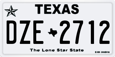 TX license plate DZE2712