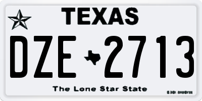TX license plate DZE2713
