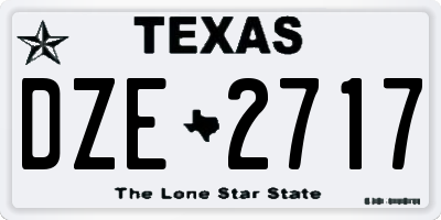 TX license plate DZE2717