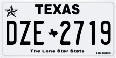 TX license plate DZE2719