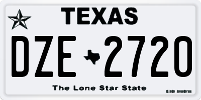 TX license plate DZE2720