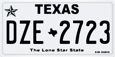 TX license plate DZE2723