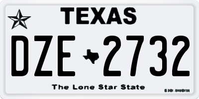 TX license plate DZE2732