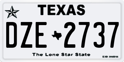 TX license plate DZE2737