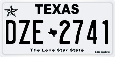 TX license plate DZE2741