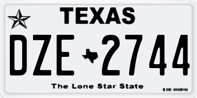 TX license plate DZE2744