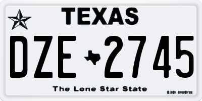 TX license plate DZE2745