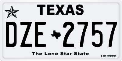 TX license plate DZE2757