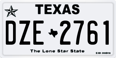 TX license plate DZE2761
