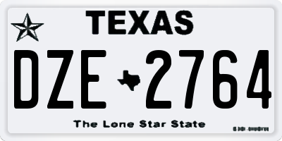 TX license plate DZE2764