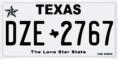TX license plate DZE2767