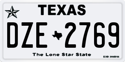 TX license plate DZE2769
