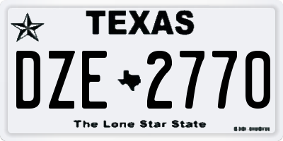 TX license plate DZE2770
