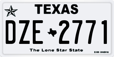 TX license plate DZE2771