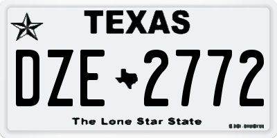 TX license plate DZE2772