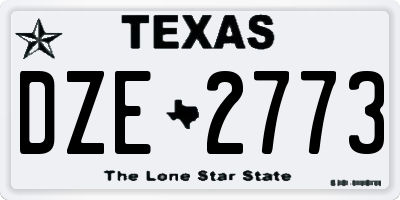 TX license plate DZE2773