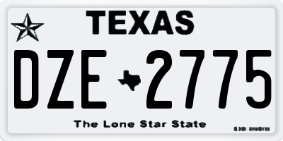 TX license plate DZE2775