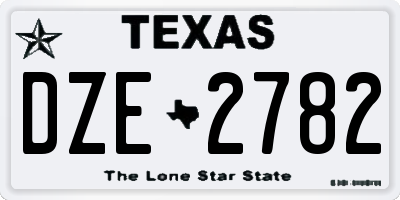 TX license plate DZE2782