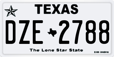 TX license plate DZE2788