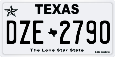 TX license plate DZE2790