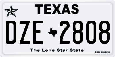 TX license plate DZE2808
