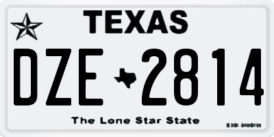 TX license plate DZE2814