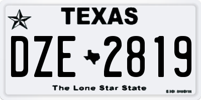 TX license plate DZE2819