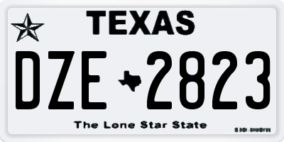 TX license plate DZE2823