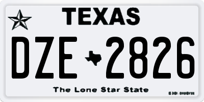 TX license plate DZE2826