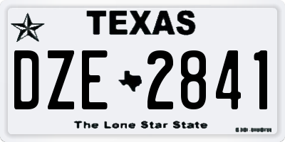 TX license plate DZE2841