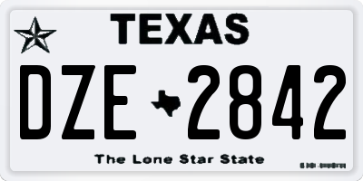 TX license plate DZE2842