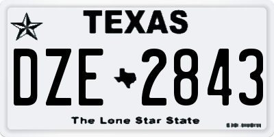 TX license plate DZE2843