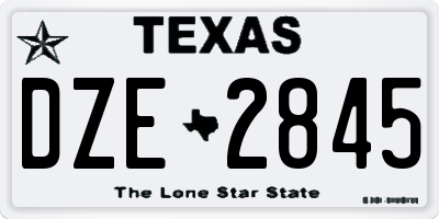 TX license plate DZE2845