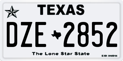 TX license plate DZE2852