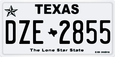 TX license plate DZE2855