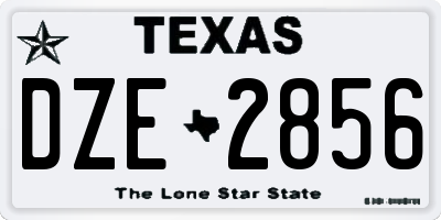 TX license plate DZE2856