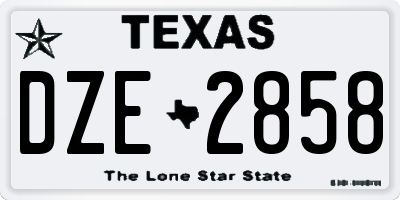 TX license plate DZE2858