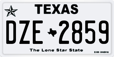 TX license plate DZE2859