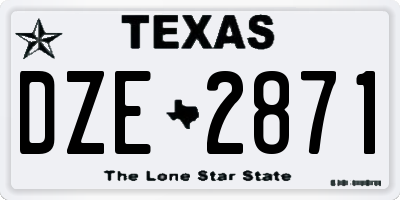 TX license plate DZE2871