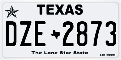 TX license plate DZE2873