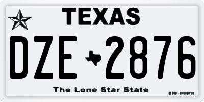 TX license plate DZE2876