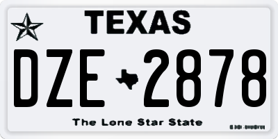 TX license plate DZE2878